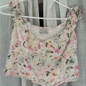 Abercrombie & Fitch Ruffled Crop Tank Top